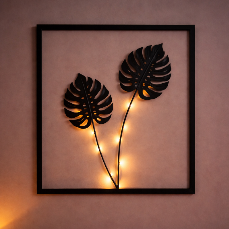FoliaGlow LED-Lichtrahmen Set mit Blattdesign – Dekoleuchte – Ansicht 5 von 8