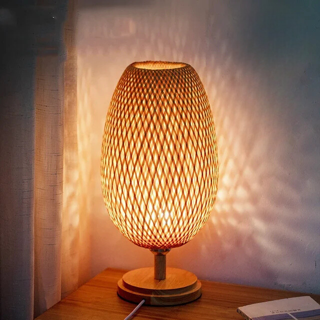 CasaBamboo Vintage Bambus-Tischlampe für Wohnzimmer – Tischleuchte – Ansicht 21 von 23