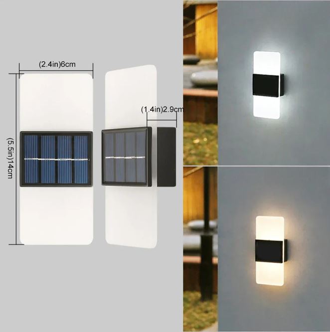 PyraRidge Solar-LED-Wandleuchte für den Außenbereich – Außenwandleuchte – Ansicht 6 von 6