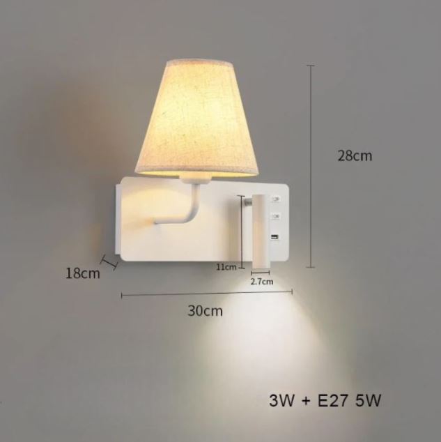 LumiRead Wandleuchte mit USB-Ladefunktion und Leselicht – Ansicht 14 von 16