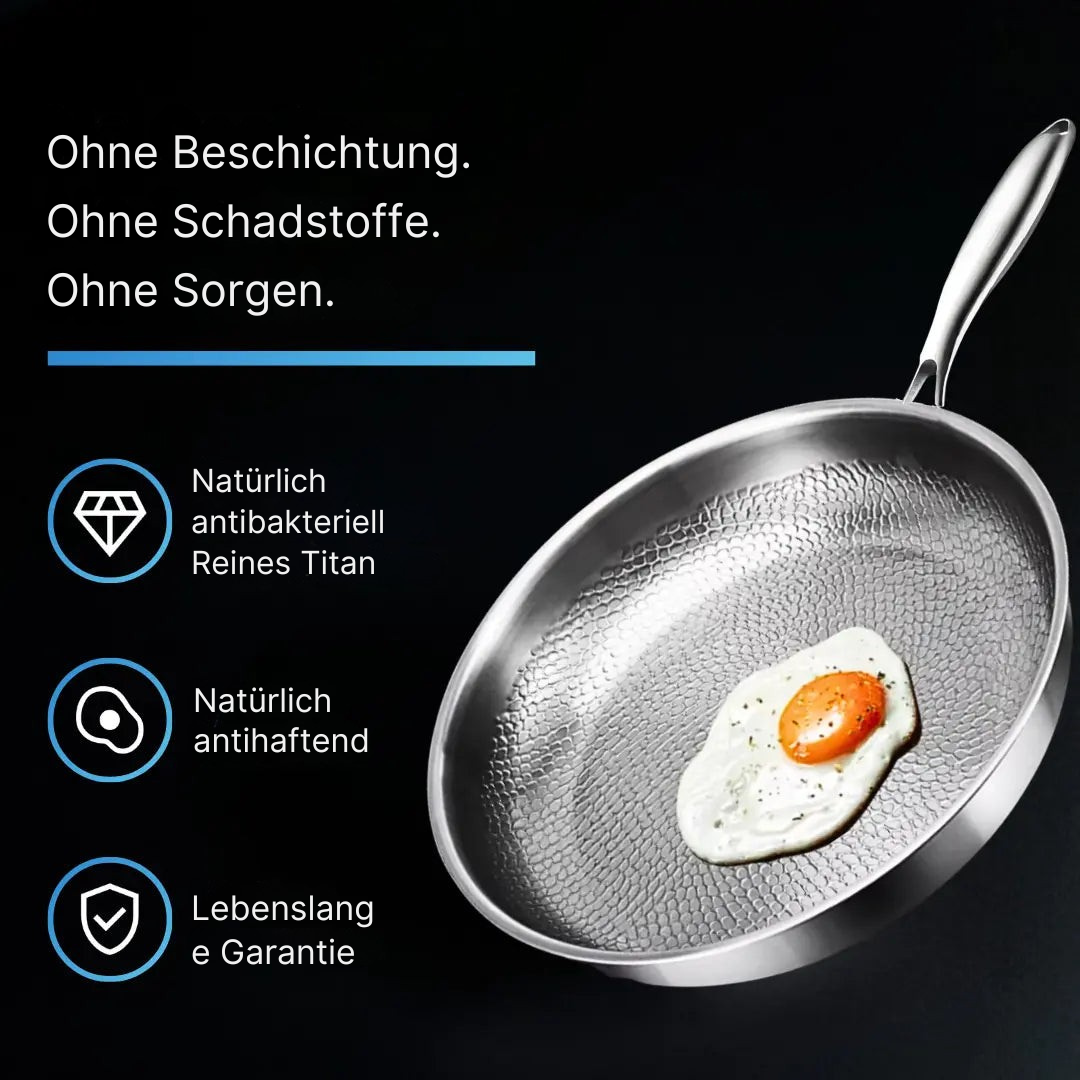 TitanoPur Antihaft-Pfanne aus massivem Titan – Kochgeschirr – Ansicht 3 von 7