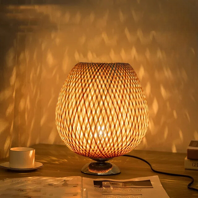 CasaBamboo Vintage Bambus-Tischlampe für Wohnzimmer – Tischleuchte – Ansicht 22 von 23