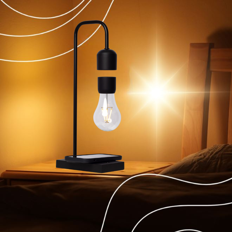 LeviLume Schwebende LED-Lampe mit Wireless-Ladestation – kabellose Tischleuchte – Ansicht 2 von 6