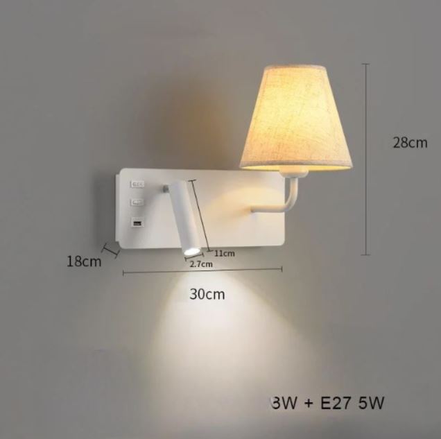 LumiRead Wandleuchte mit USB-Ladefunktion und Leselicht – Ansicht 11 von 16