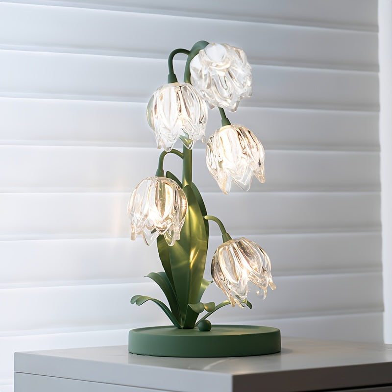 Bloomora Art Deco LED-Tischleuchte mit Blumendesign – Ansicht 8 von 13