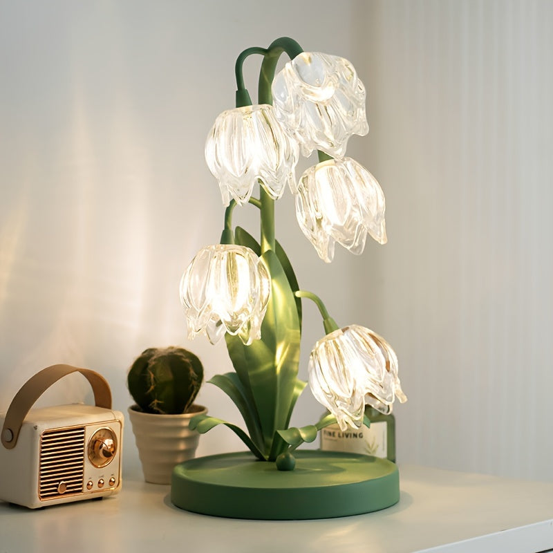 Bloomora Art Deco LED-Tischleuchte mit Blumendesign – Ansicht 3 von 13