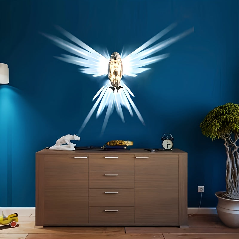 OwlBeam LED-Wanddeko Eule mit Stimmungslicht – Dekoleuchte – Ansicht 2 von 9