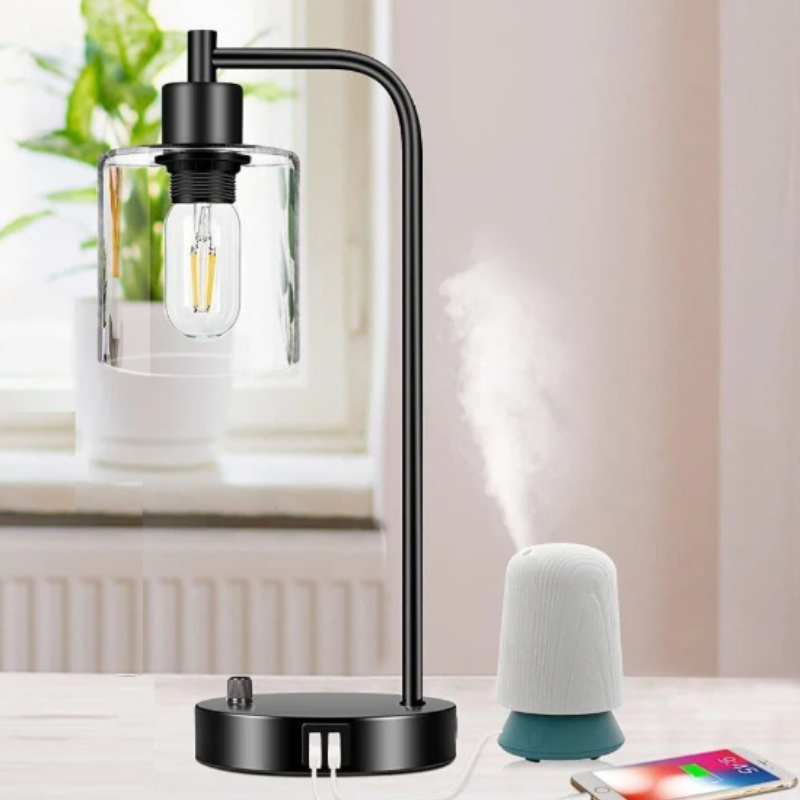 UrbanForge Industrielle Tischleuchte mit USB-Anschluss – Schreibtischlampe – Ansicht 6 von 7