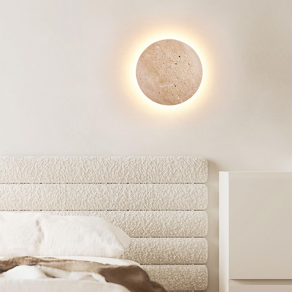 LumiRidge Minimalistische Wandleuchte aus Travertin