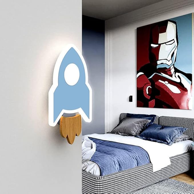 RocketGlow LED-Wandleuchte für Kinderzimmer aus Eisen