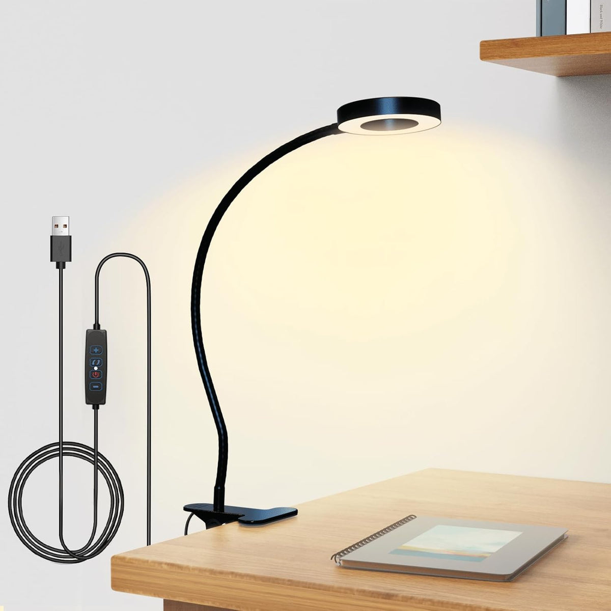 LumiClip LED-Leseleuchte zum Anstecken mit 48 LEDs – Schreibtischlampe aus Metall – Ansicht 2 von 2
