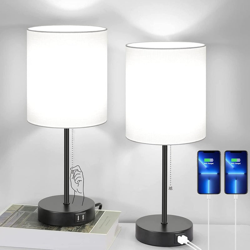 LinoDuo Tischlampen-Set mit USB-Anschluss – Tischleuchte – Ansicht 4 von 11
