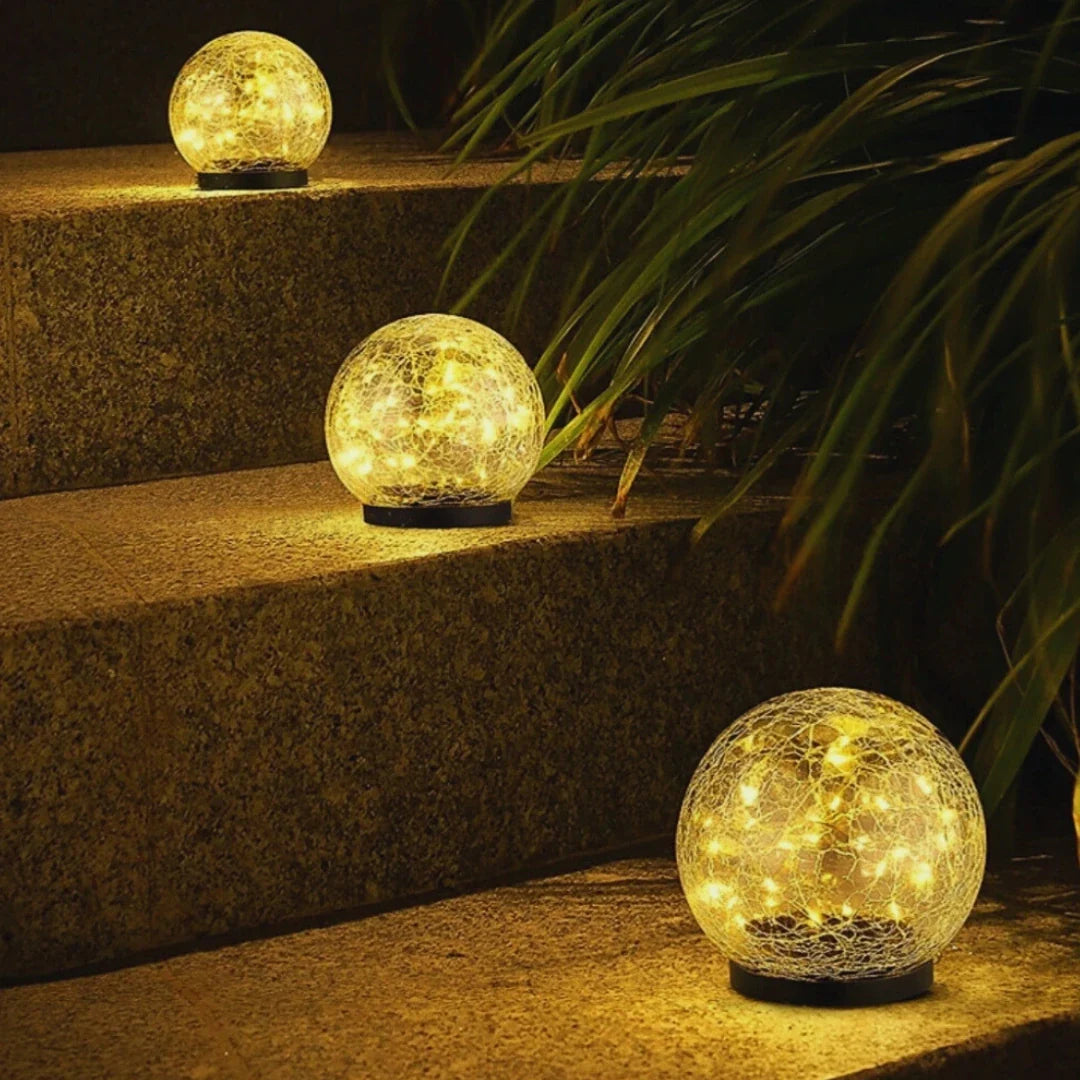 SolisGlow Solar-Gartenkugel aus Glas mit Dämmerungssensor – Solarleuchte – Ansicht 10 von 13