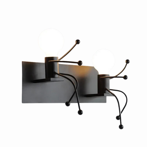 RoboLux LED-Wandleuchte im Roboterdesign aus Metall – Ansicht 8 von 14