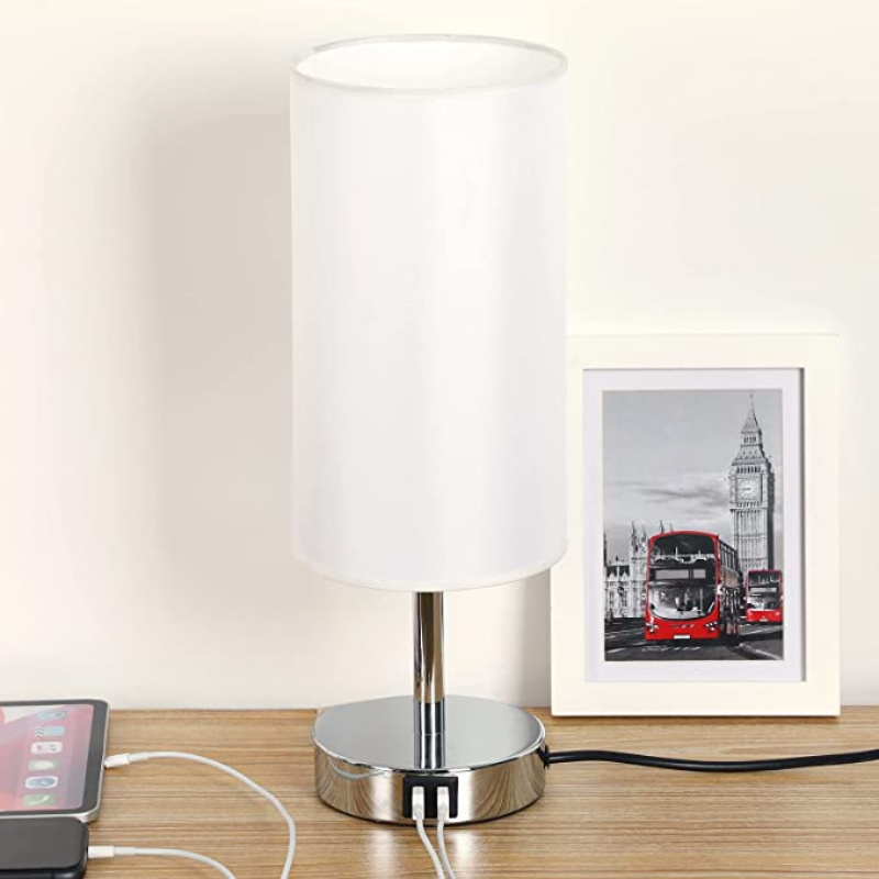 WendaDome Dimmbare Touch-Tischleuchte mit USB-Anschluss aus Holz – Ansicht 24 von 24