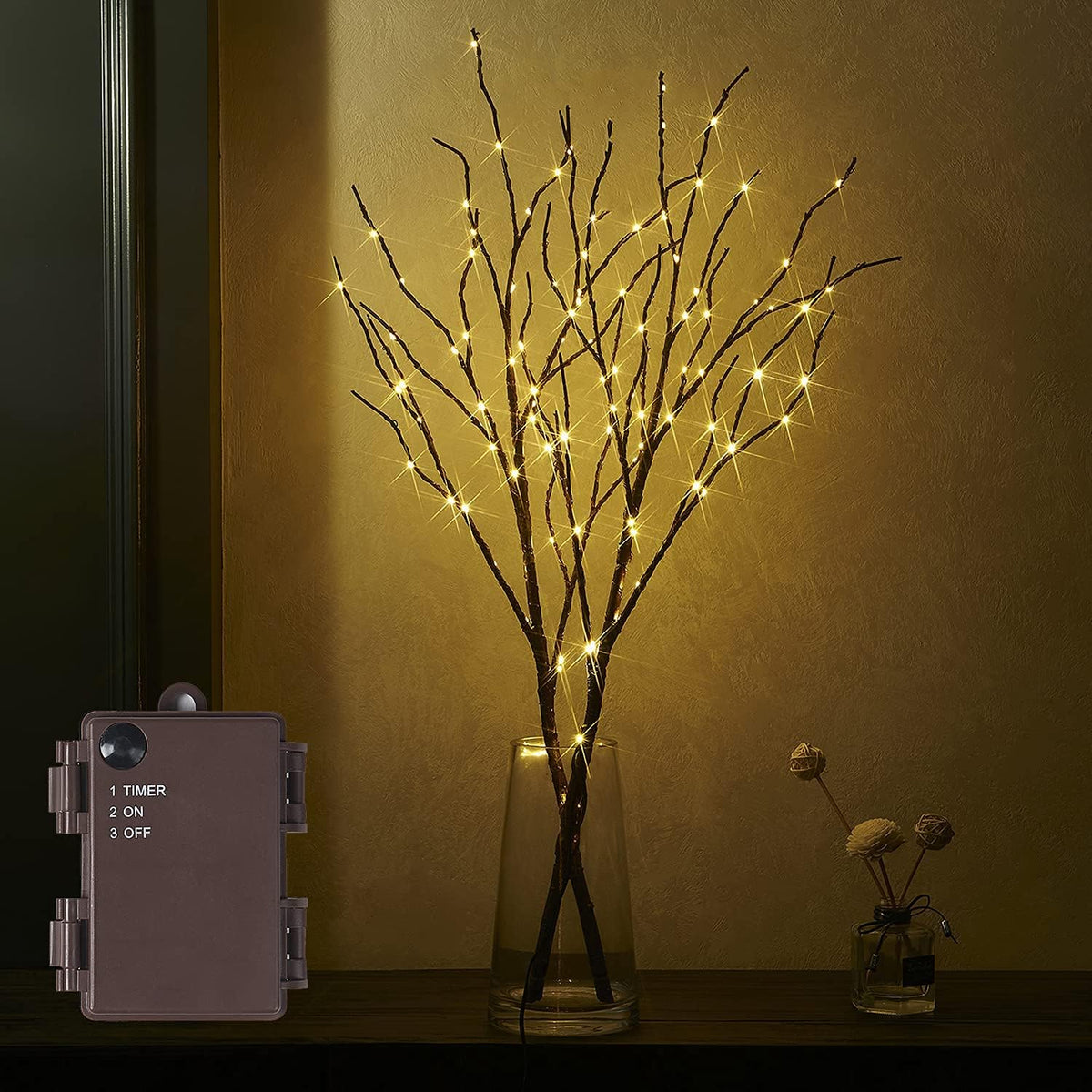 Amara Deko-Weide mit warmem LED-Licht – Dekoleuchte – Ansicht 8 von 12