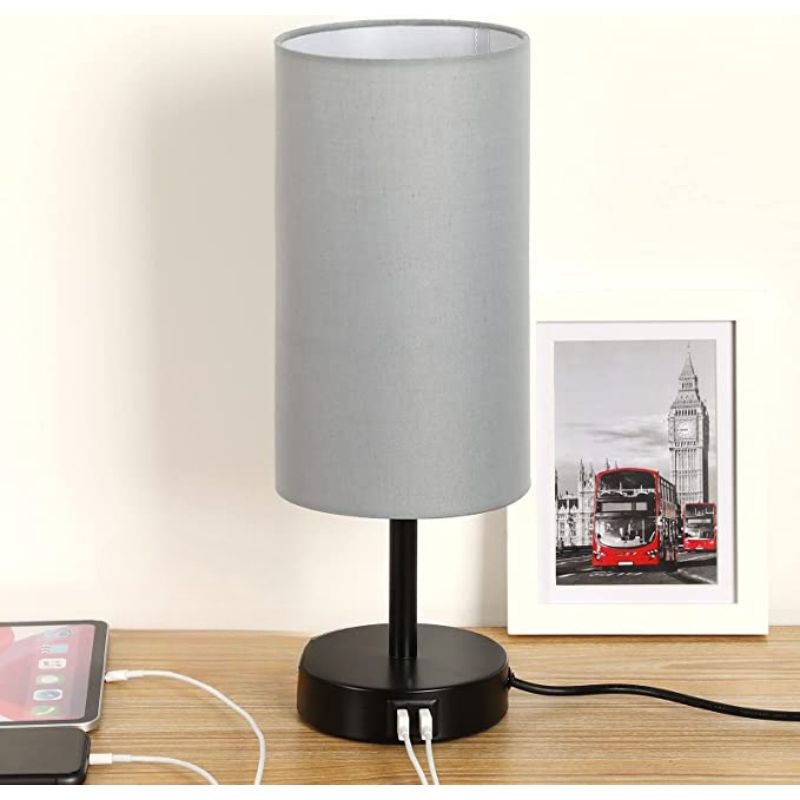 WendaDome Dimmbare Touch-Tischleuchte mit USB-Anschluss aus Holz – Ansicht 21 von 24