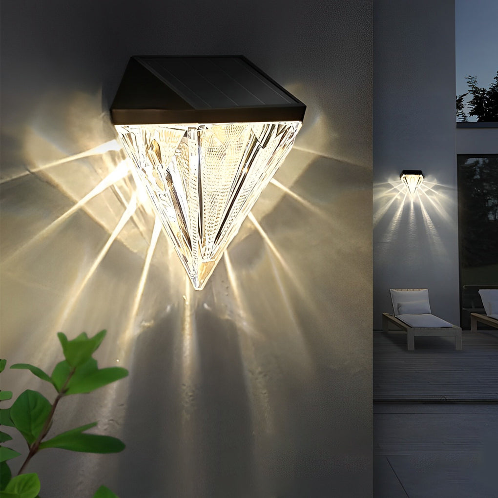 PrismLux Geometrische Solar-Wandleuchte – Solarleuchte – Ansicht 6 von 8