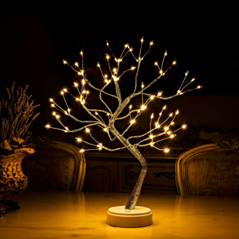 Bonsailux LED-Baumlampe mit Kupferlichterzweigen – Tischleuchte – Ansicht 3 von 6