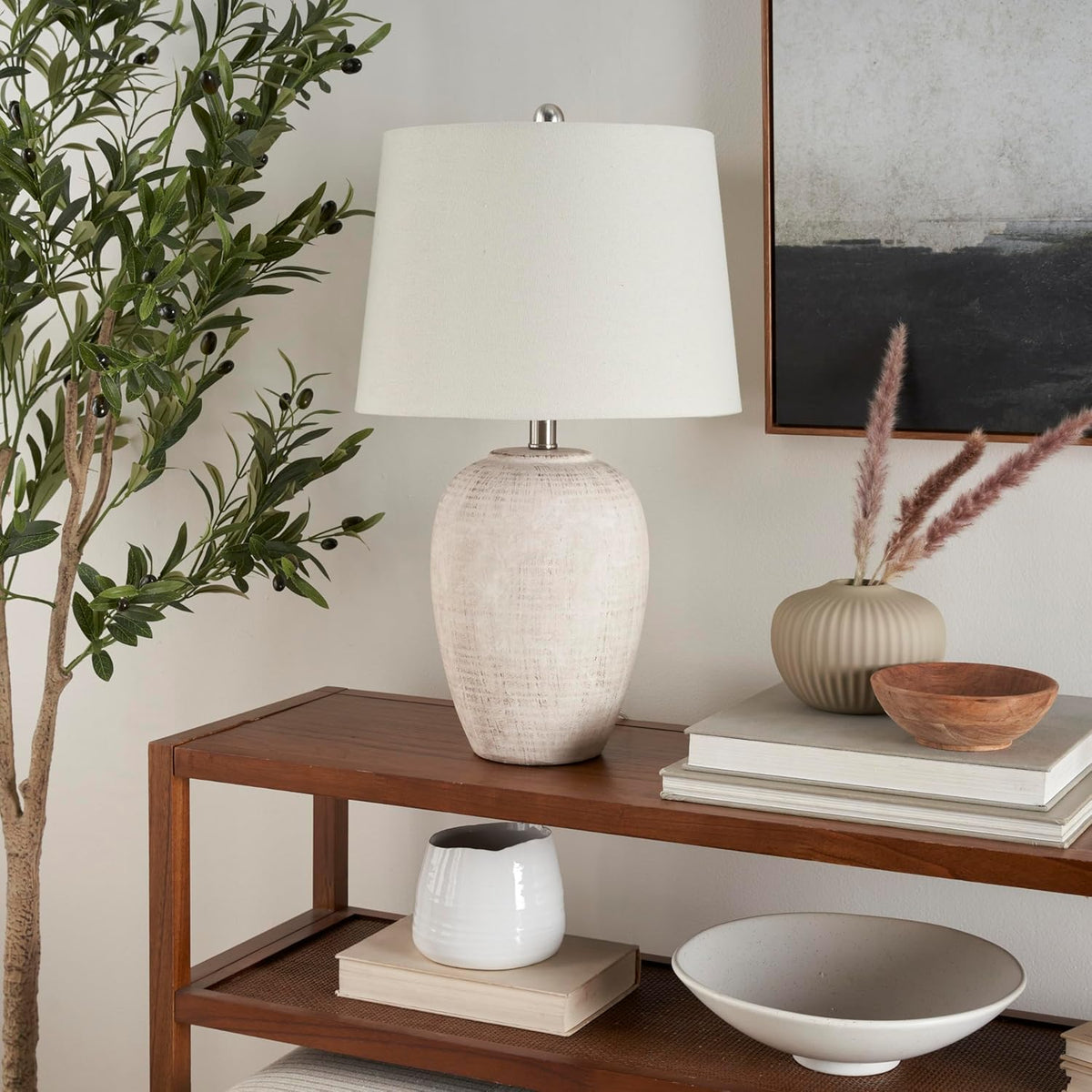 Ceramio Minimalistische LED-Tischlampe mit Keramiksockel – Tischleuchte – Ansicht 15 von 20
