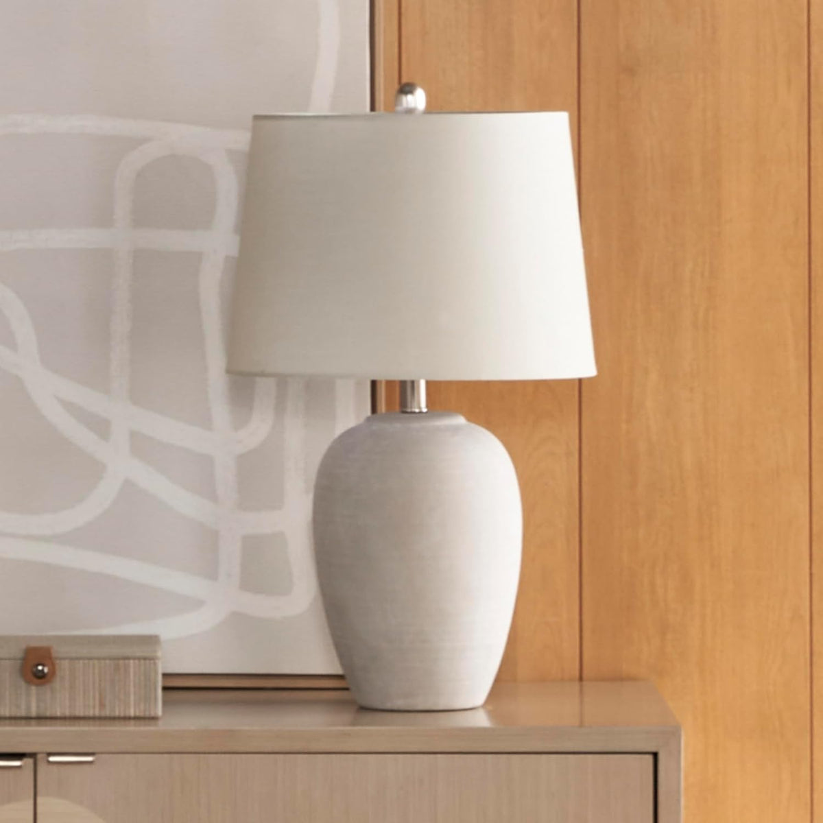 Ceramio Minimalistische LED-Tischlampe mit Keramiksockel – Tischleuchte – Ansicht 6 von 20