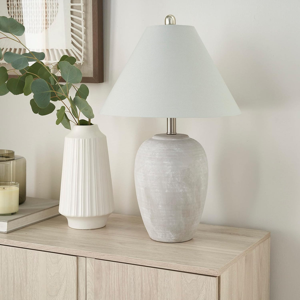 Ceramio Minimalistische LED-Tischlampe mit Keramiksockel – Tischleuchte – Ansicht 5 von 20