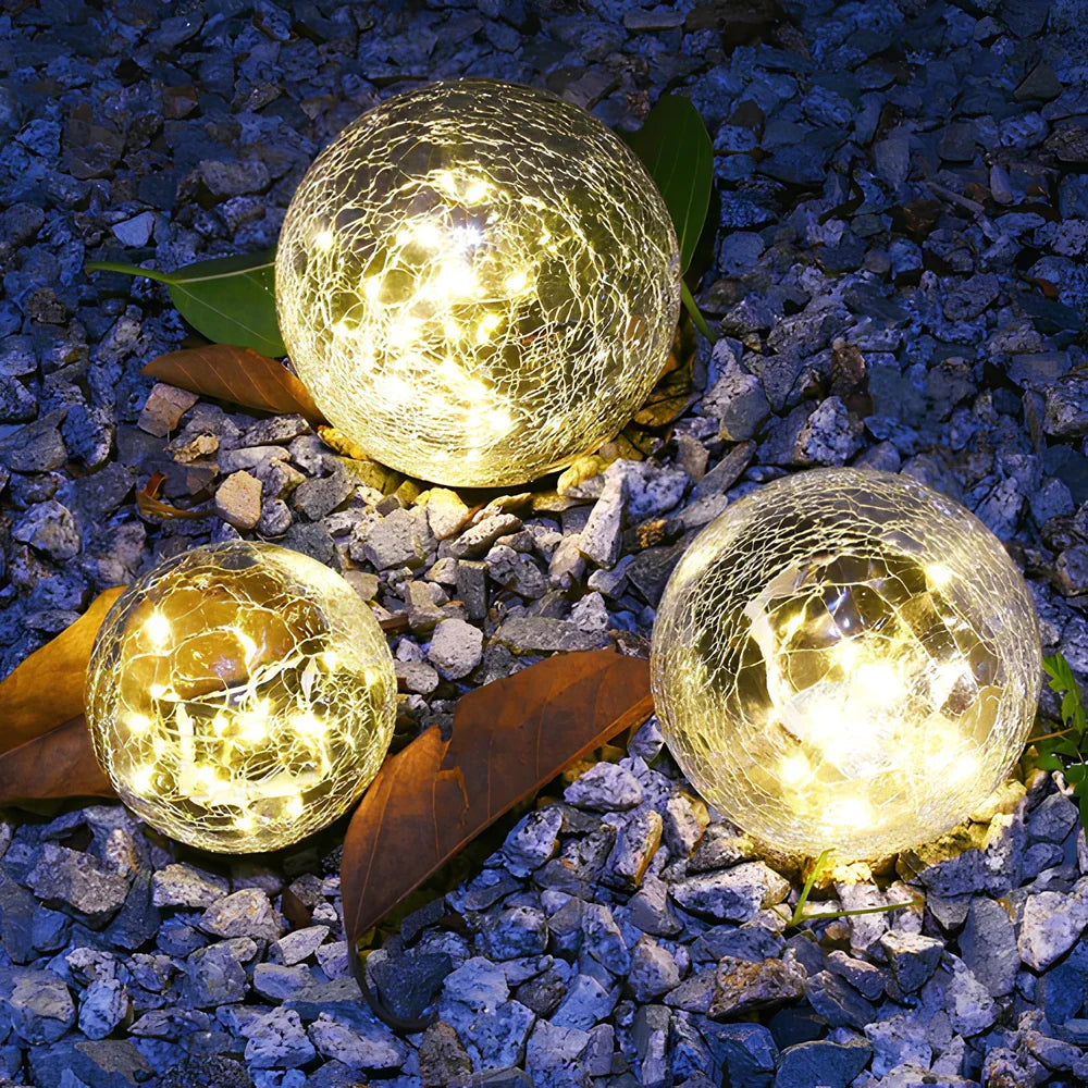 SolisGlow Solar-Gartenkugel aus Glas mit Dämmerungssensor – Solarleuchte – Ansicht 12 von 13