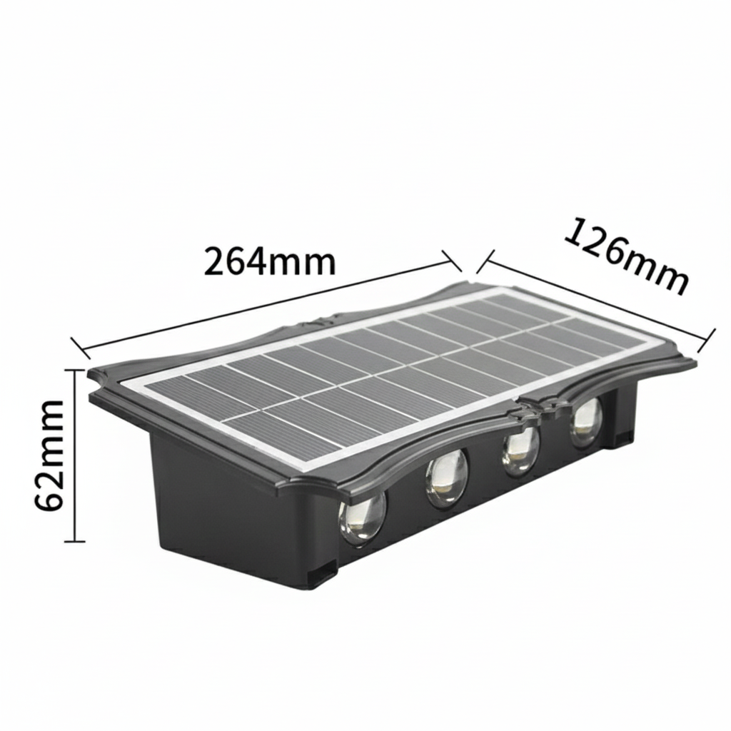 SunGlow Edge Solar Wandleuchte mit warmweißem Licht – Ansicht 2 von 4