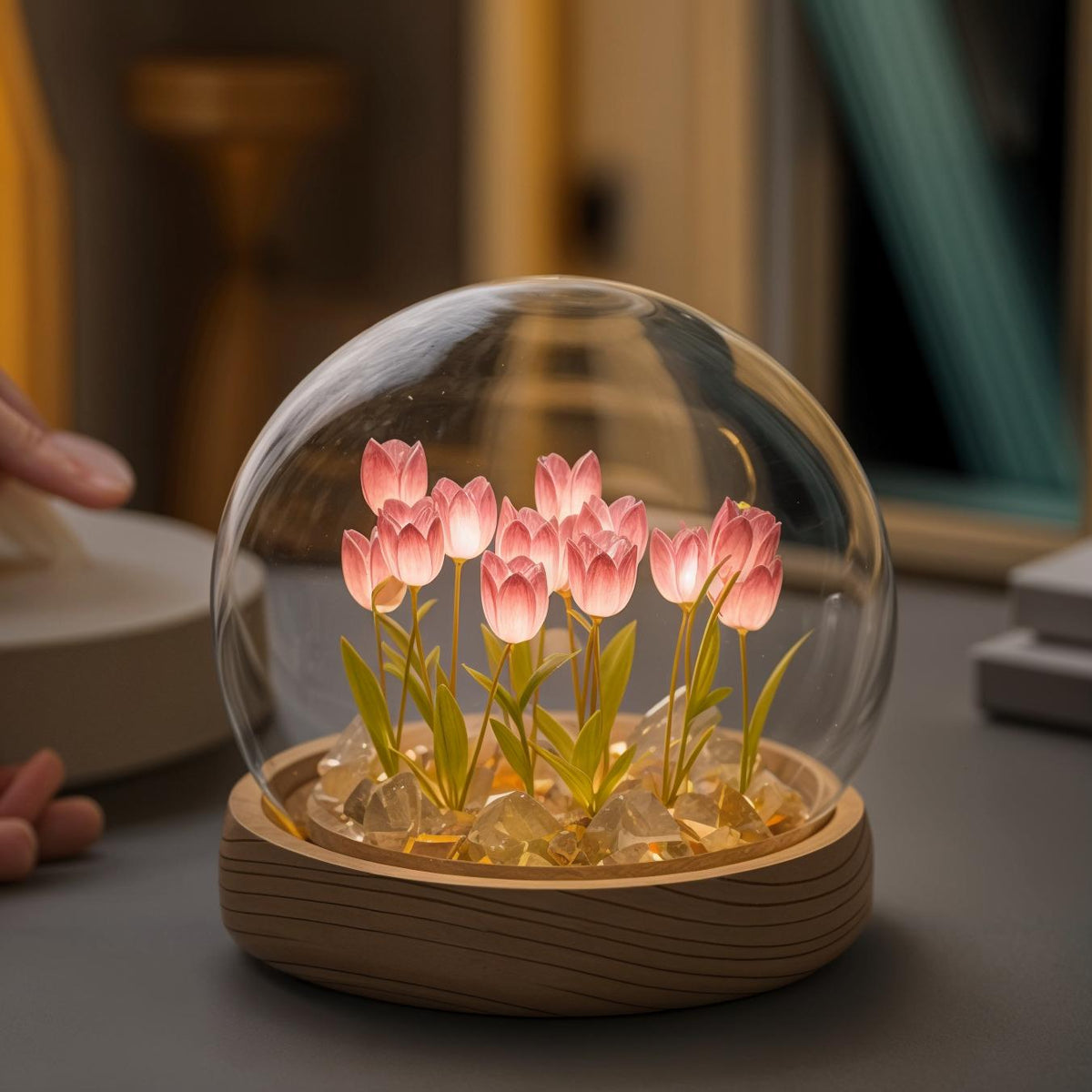 FloraDome LED-Kuppellampe mit Tulpen-Design – Dekoleuchte – Ansicht 2 von 8