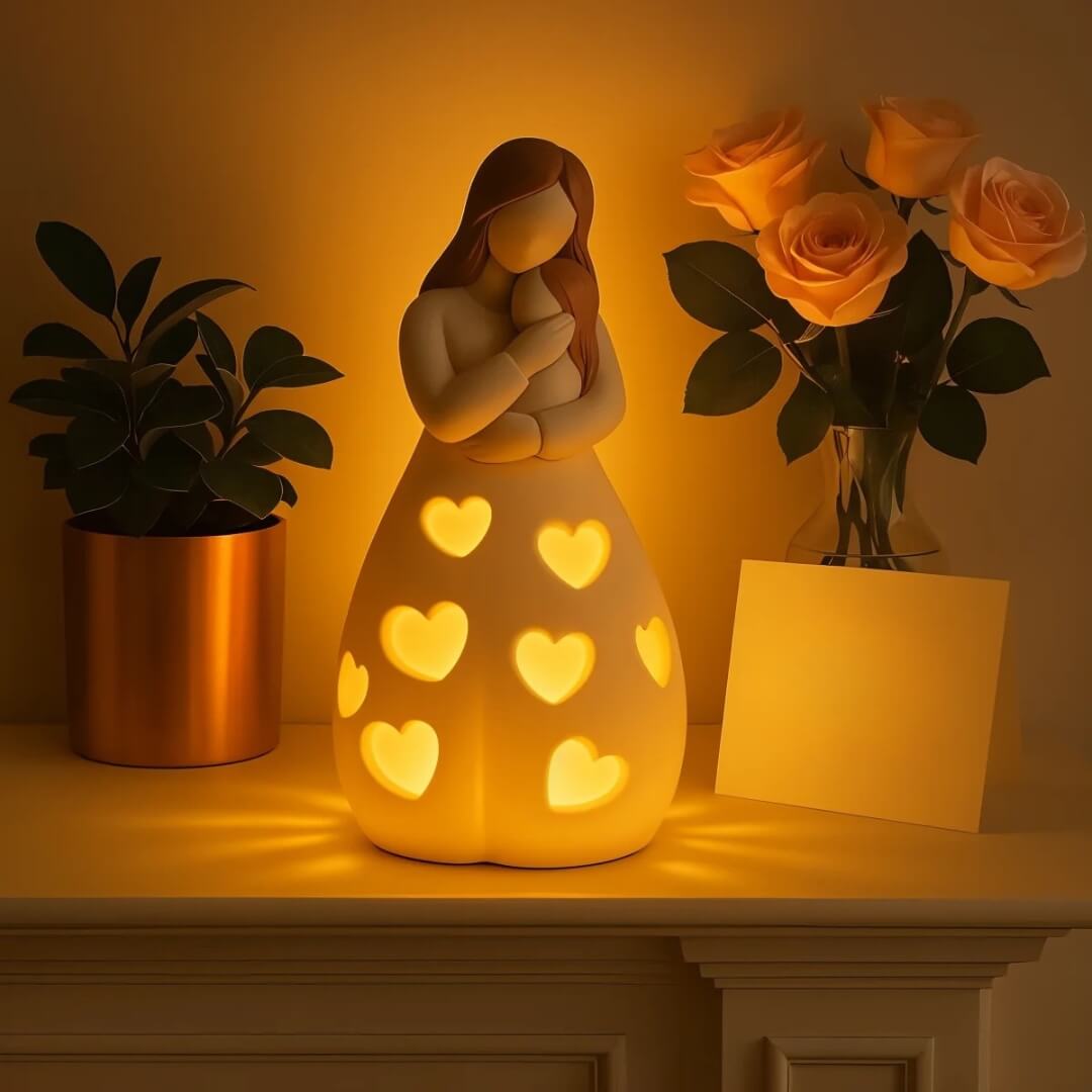 MamaHerz Glow LED-Tischlampe mit Herzmotiv – Tischleuchte – Ansicht 2 von 5