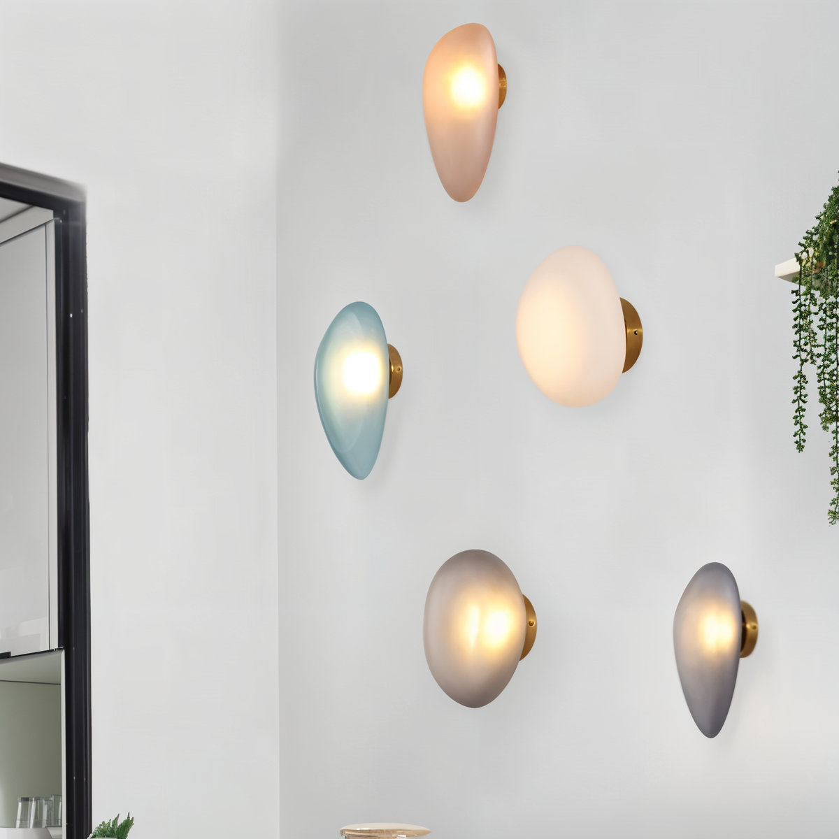 PebbleGlow Minimalistische LED-Wandleuchte aus Glas – Ansicht 36 von 40