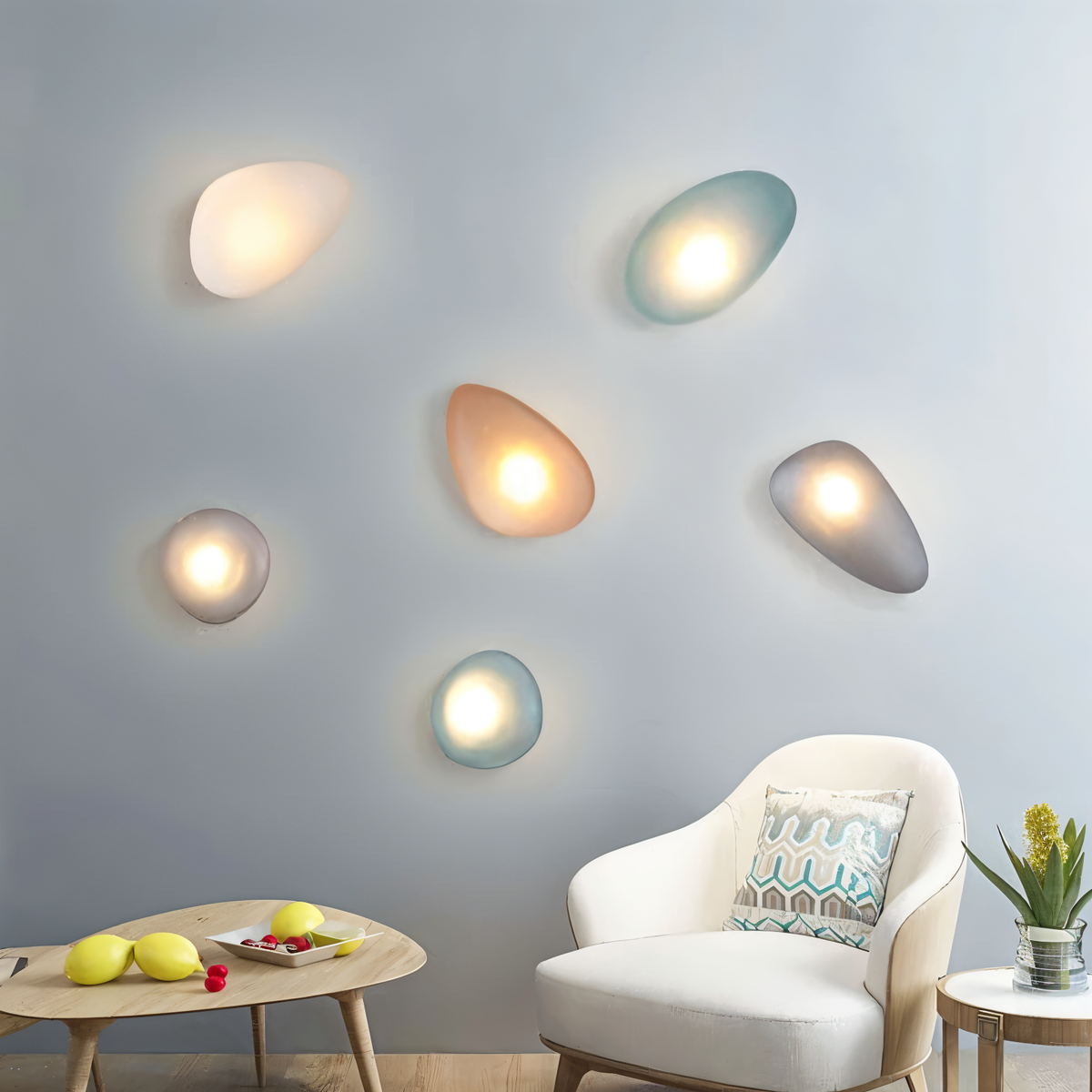PebbleGlow Minimalistische LED-Wandleuchte aus Glas – Ansicht 2 von 40