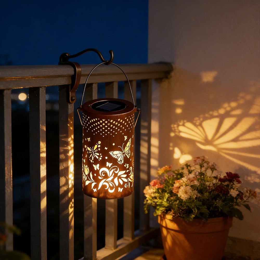 SylvaLux Solarlaterne mit Baummuster, IP55 wasserdicht – Solarleuchte – Ansicht 13 von 24
