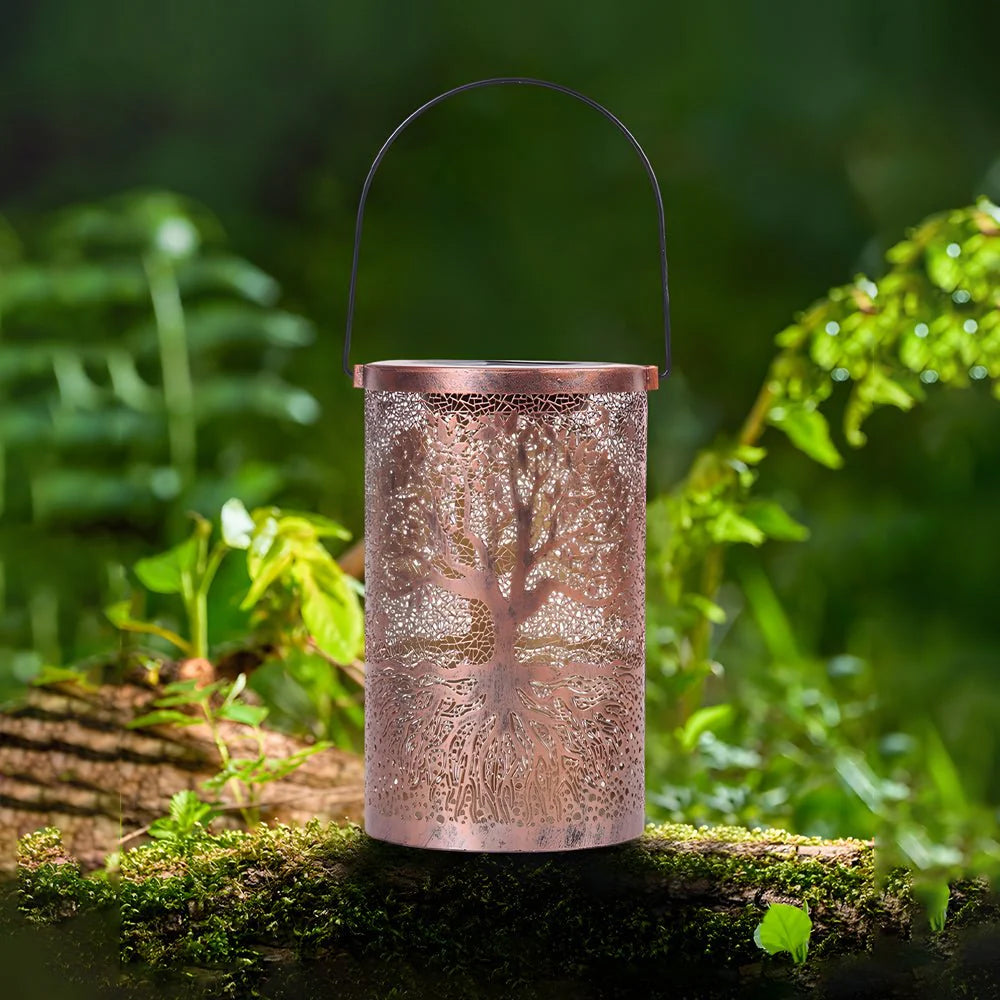 SylvaLux Solarlaterne mit Baummuster, IP55 wasserdicht – Solarleuchte – Ansicht 10 von 24