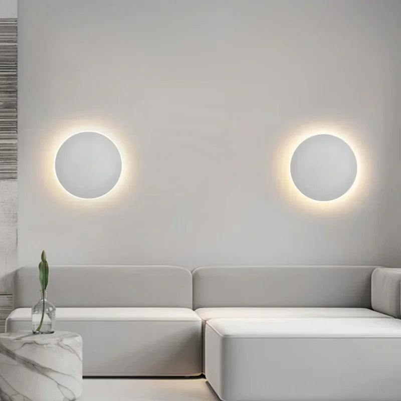 Ringspur Runde LED-Wandleuchte mit sanftem Lichtring – Ansicht 7 von 12