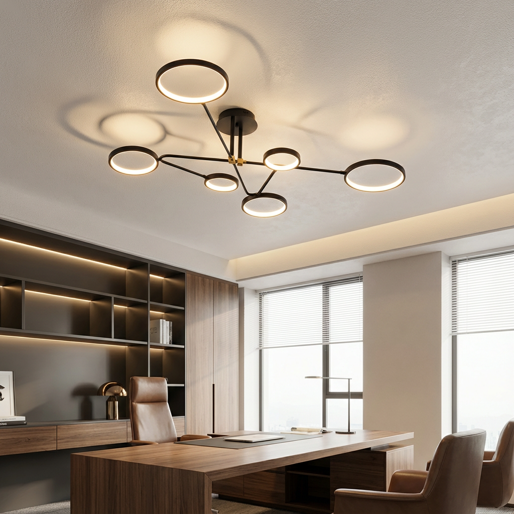 RingLumo LED-Kronleuchter mit verstellbarer Höhe – Pendelleuchte – Ansicht 4 von 7