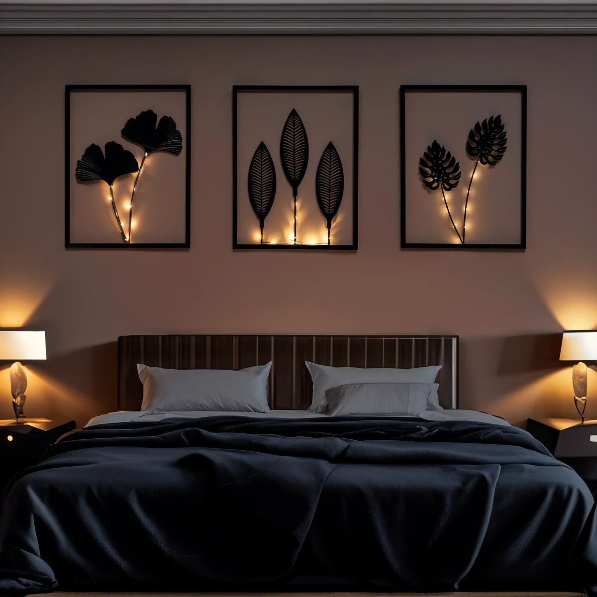 FoliaGlow LED-Lichtrahmen Set mit Blattdesign – Dekoleuchte