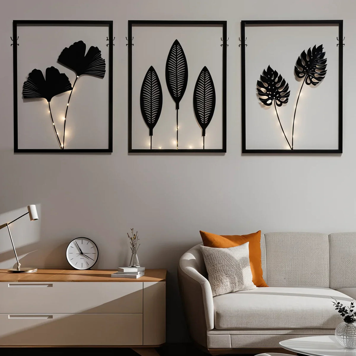 FoliaGlow LED-Lichtrahmen Set mit Blattdesign – Dekoleuchte – Ansicht 8 von 8