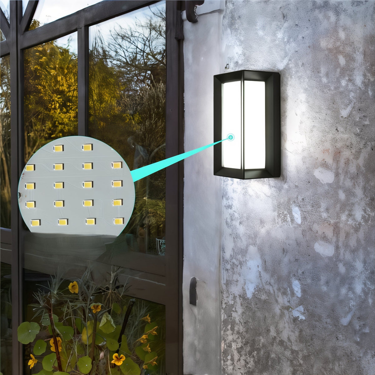 NoirArc LED Außenwandleuchte in Schwarz – Ansicht 7 von 7