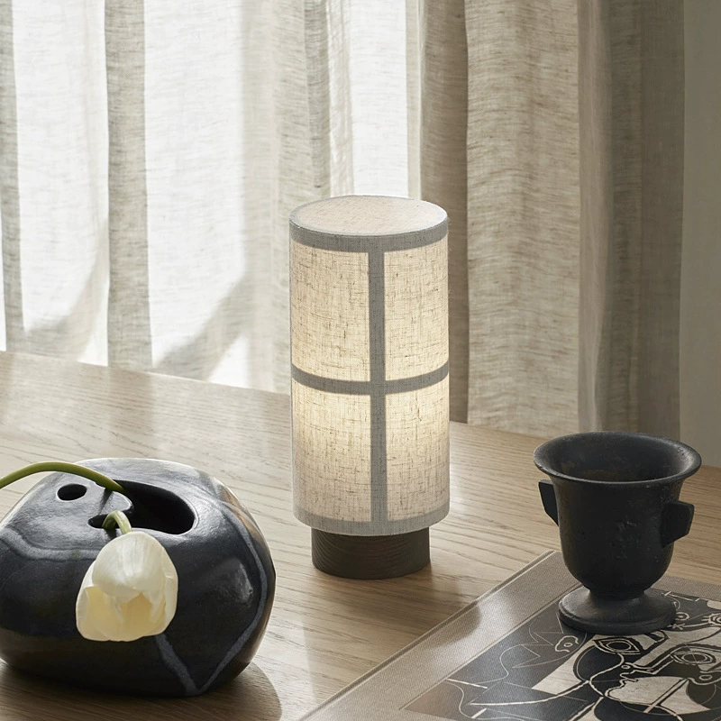 ZenLumi Tischlampe im Japan-Stil mit Leinenschirm – Tischleuchte – Ansicht 2 von 8