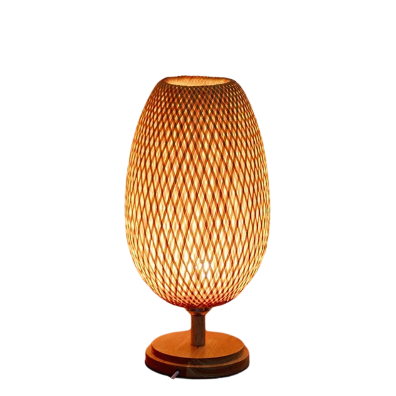CasaBamboo Vintage Bambus-Tischlampe für Wohnzimmer – Tischleuchte – Ansicht 3 von 23