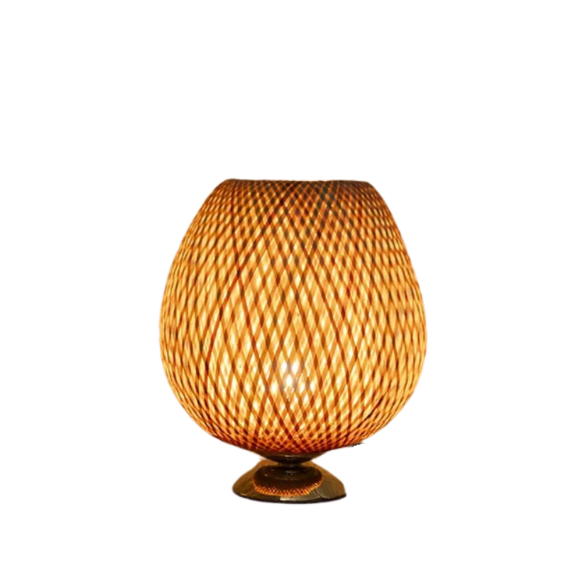 CasaBamboo Vintage Bambus-Tischlampe für Wohnzimmer – Tischleuchte – Ansicht 4 von 23
