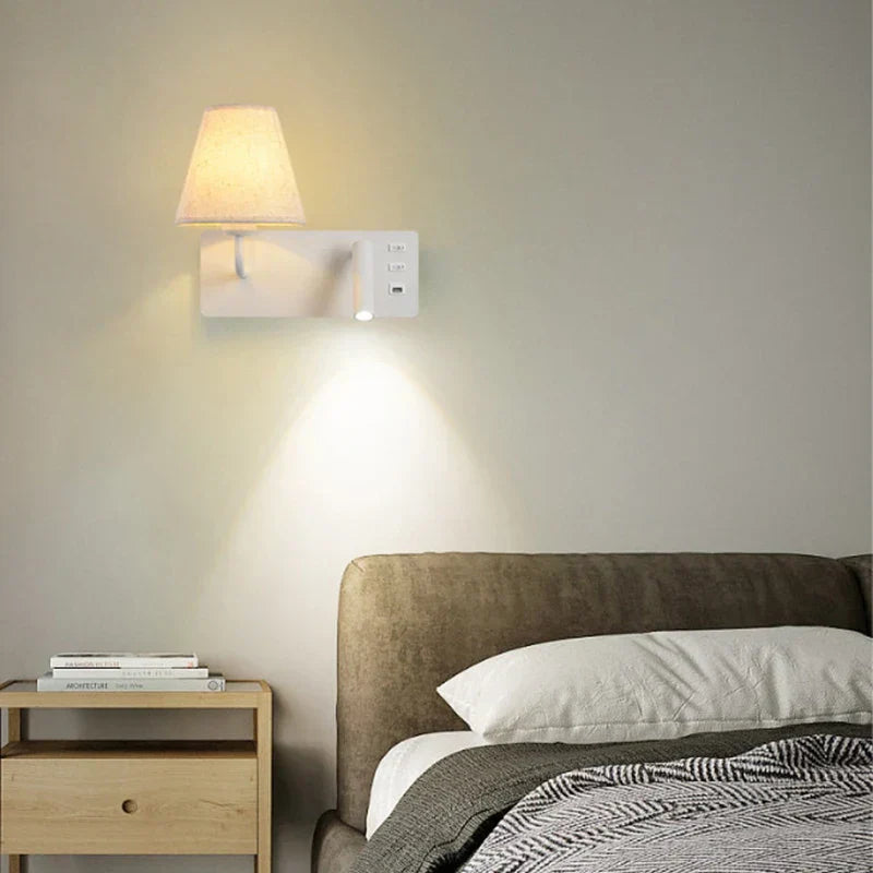 LumiRead Wandleuchte mit USB-Ladefunktion und Leselicht – Ansicht 2 von 16