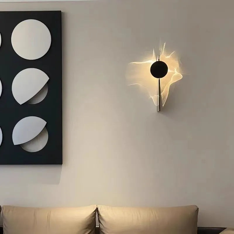 GlintWave Drehbare LED-Wandleuchte mit Wellendesign – Ansicht 2 von 9