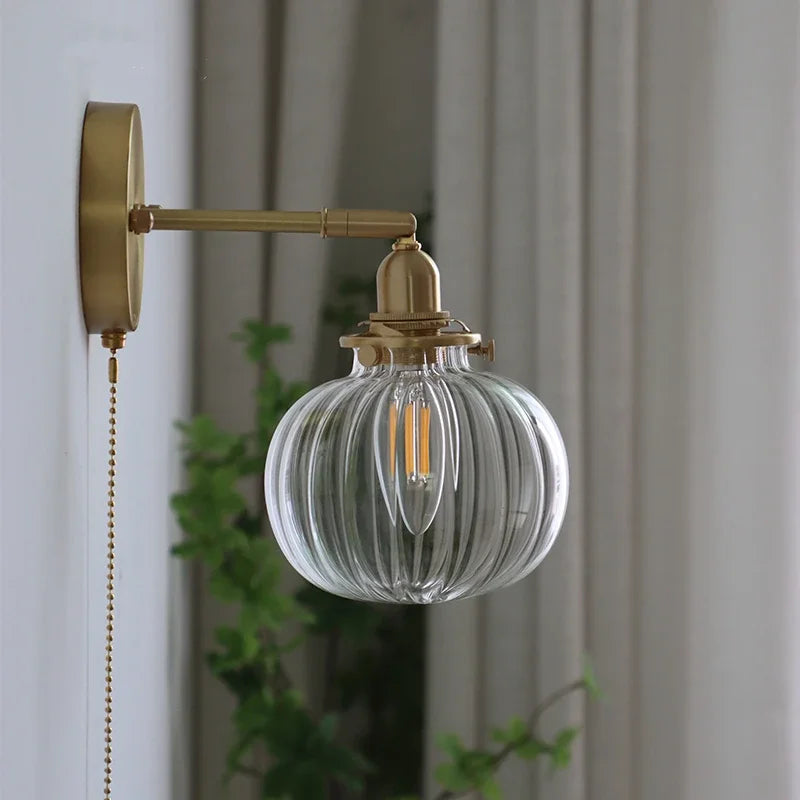 HestaPoint Wandleuchte mit Zugschalter aus Glas und Eisen – Ansicht 3 von 35