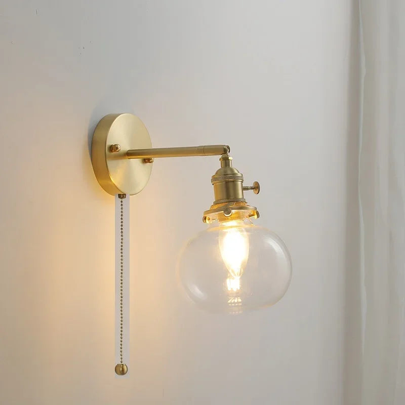 HestaPoint Wandleuchte mit Zugschalter aus Glas und Eisen – Ansicht 18 von 35
