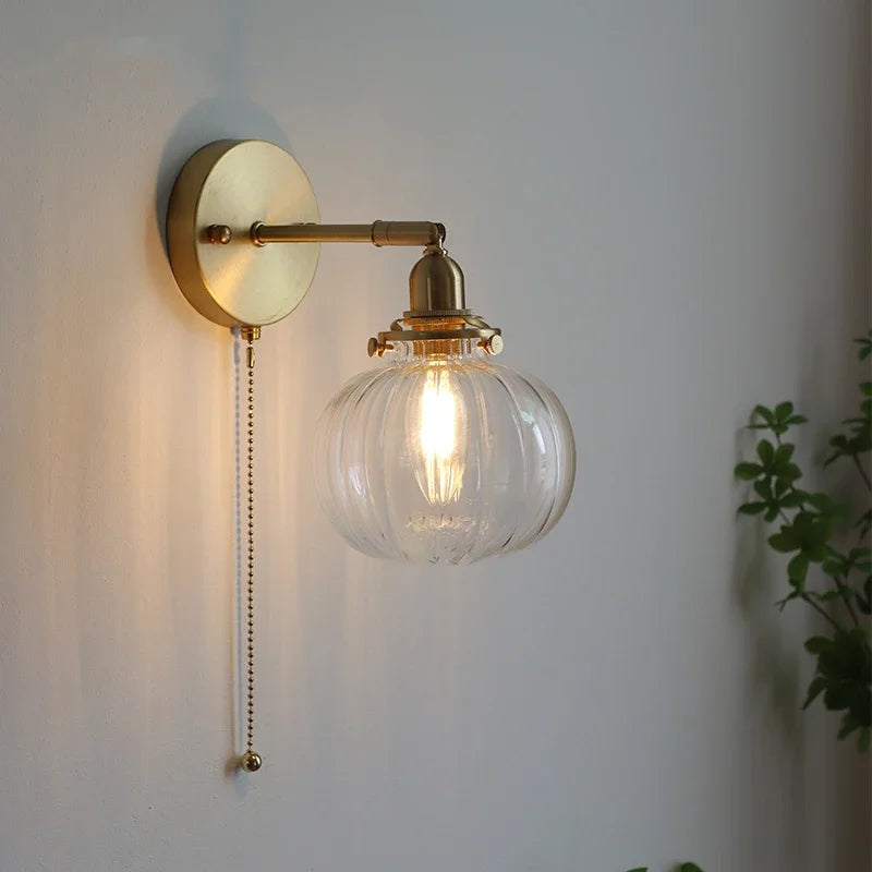 HestaPoint Wandleuchte mit Zugschalter aus Glas und Eisen – Ansicht 5 von 35
