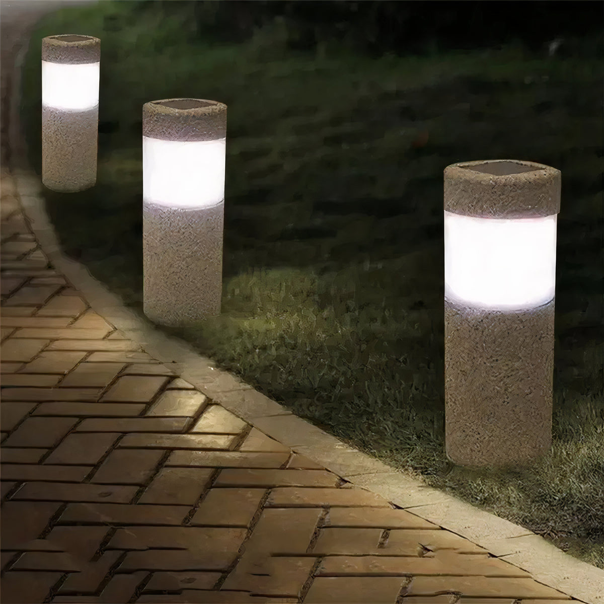 SolarStele Solar-Gartensäule mit LED-Licht – Solarleuchte