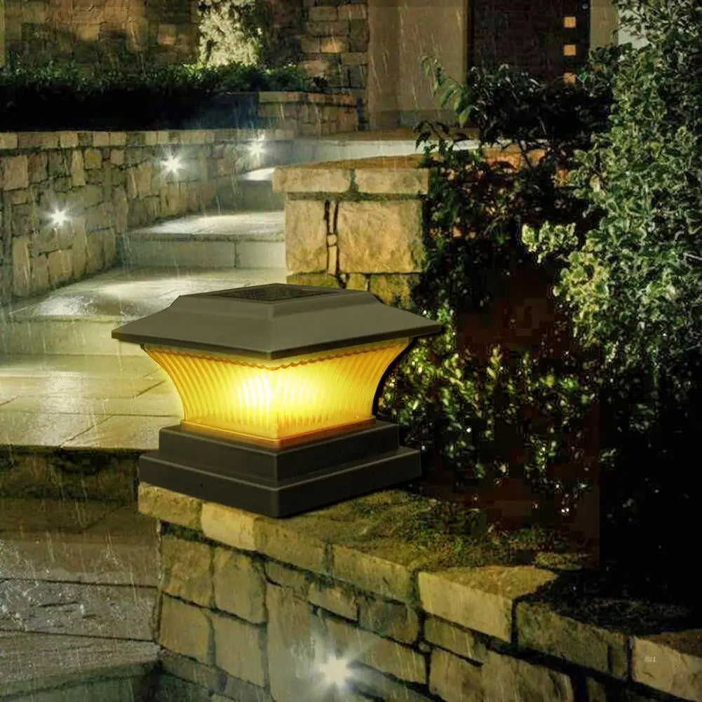 LumiPfosten Solarbetriebene LED-Säulenleuchte für den Garten – Solarleuchte