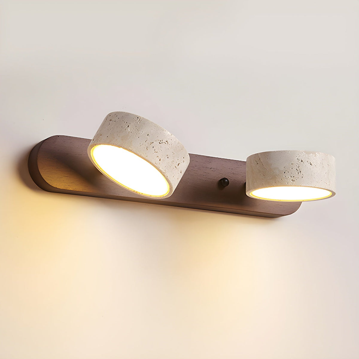Duolith Doppelarm Wandleuchte in Travertin-Optik – Ansicht 8 von 24
